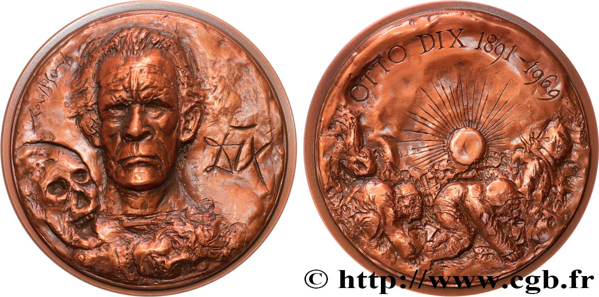 ARTISTS : MUSICIANS, PAINTERS, SCULPTORS Médaille, Otto Dix, n°3 AU