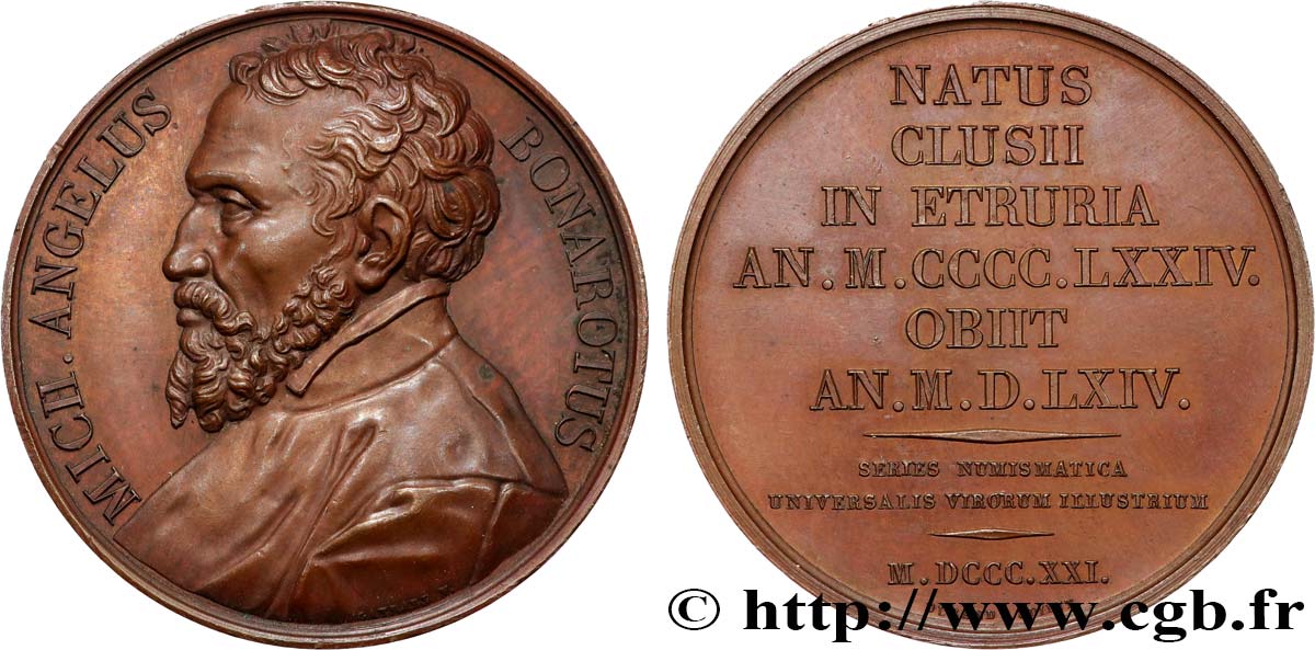 NUMISMATIC SERIES OF ILLUSTROUS MEN Médaille, Michel-Ange AU