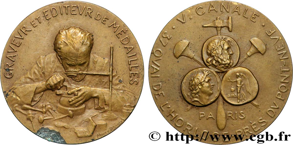 III REPUBLIC Médaille, Victor Canale, médailleur AU/AU