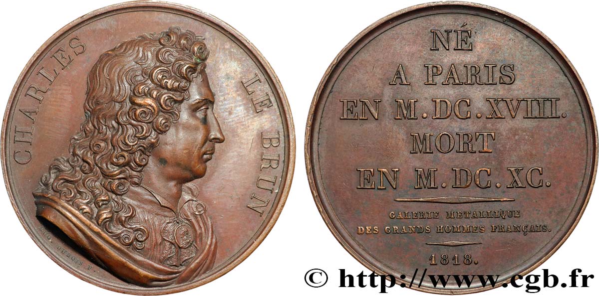 GALERIE MÉTALLIQUE DES GRANDS HOMMES FRANÇAIS Médaille, Charles le Brun AU