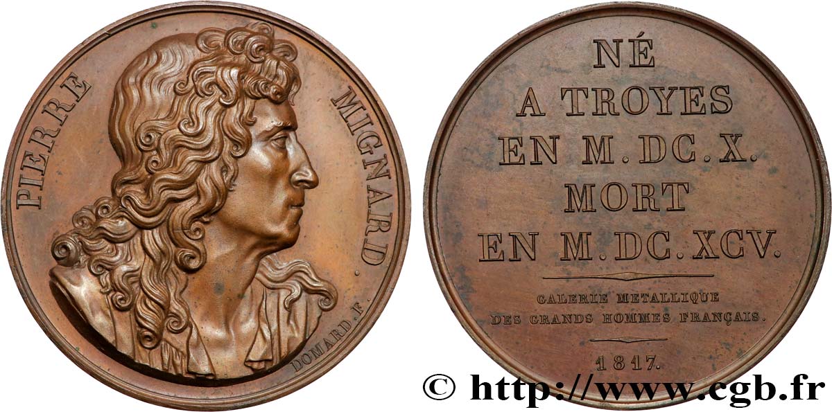 GALERIE MÉTALLIQUE DES GRANDS HOMMES FRANÇAIS Médaille, Pierre Mignard VZ