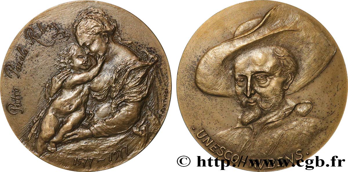 ARTISTES : GRAVEURS, PEINTRES, SCULPTEURS Médaille, UNESCO, Pierre Paul Rubens AU