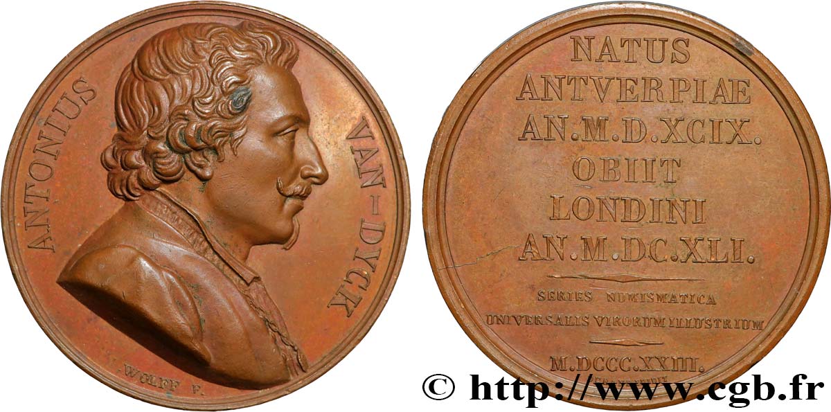 SÉRIE NUMISMATIQUE DES HOMMES ILLUSTRES Médaille, Antonius van Dyck AU