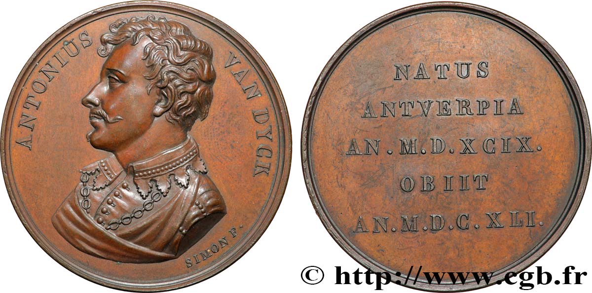 ARTISTES : GRAVEURS, PEINTRES, SCULPTEURS Médaille, Antonius van Dyck SUP
