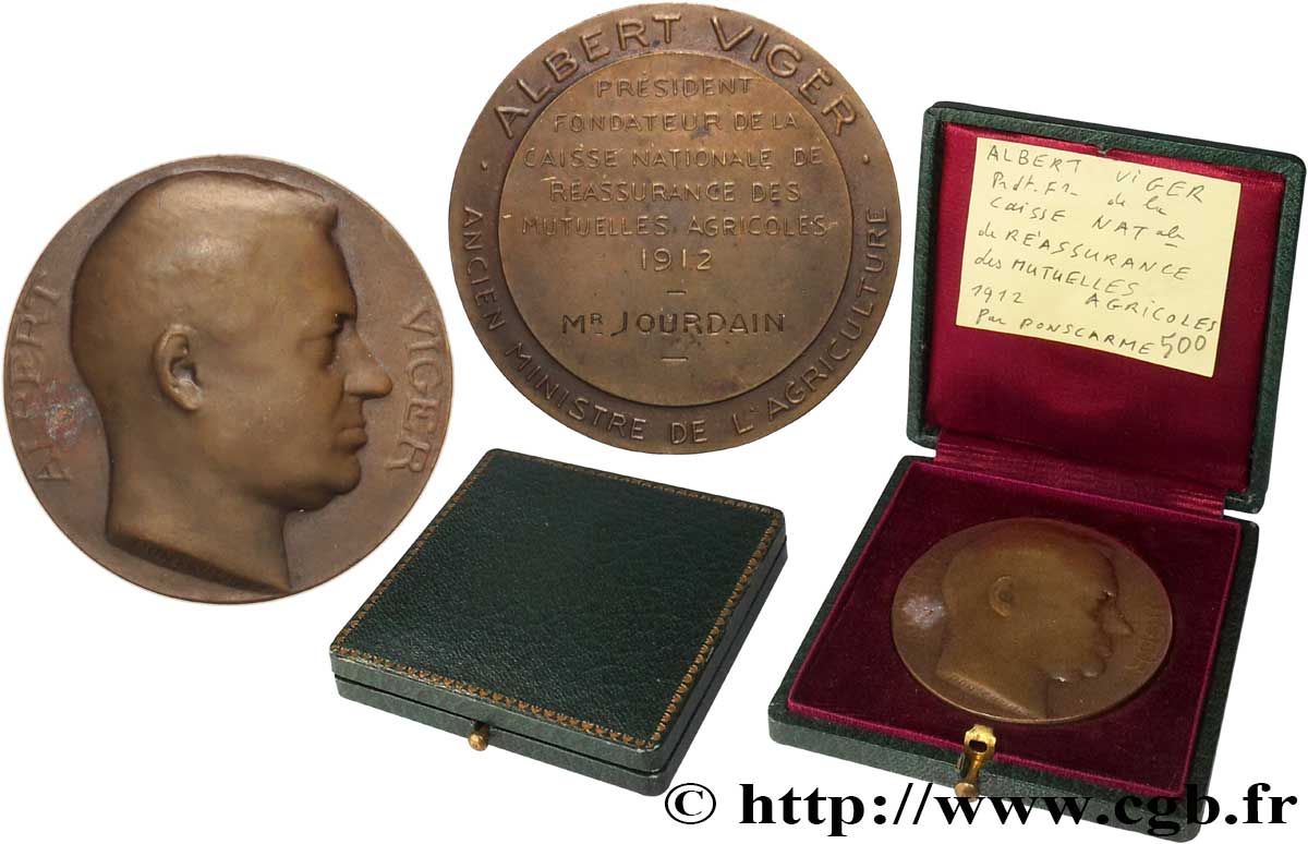ASSURANCES Médaille, Albert Viger, Fédération nationale de la mutualité et de la coopération agricoles TTB+