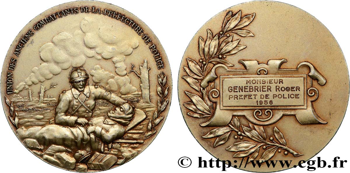 CUARTA REPUBLICA FRANCESA Médaille, Union des anciens combattants MBC+