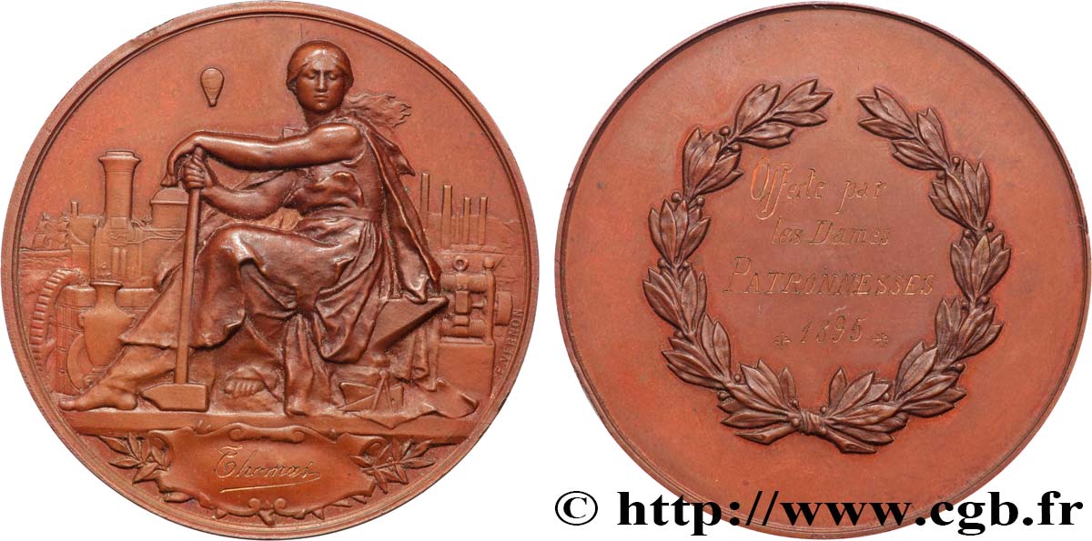 III REPUBLIC Médaille, Offerte par les dames patronnesses AU
