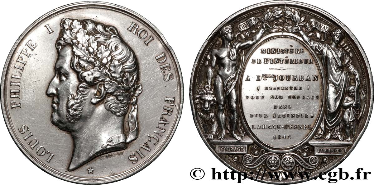 LOUIS-PHILIPPE Ier Médaille, Récompense nationale, Ministère de l’intérieur TTB