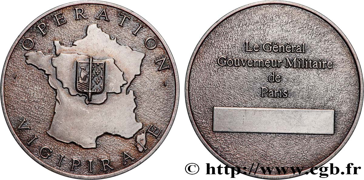 QUINTA REPUBBLICA FRANCESE Médaille, Opération vigipirate q.SPL