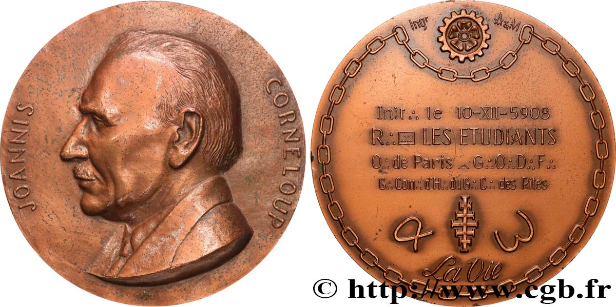 FRANC-MAÇONNERIE - PARIS Médaille, Joannis Corneloup EBC