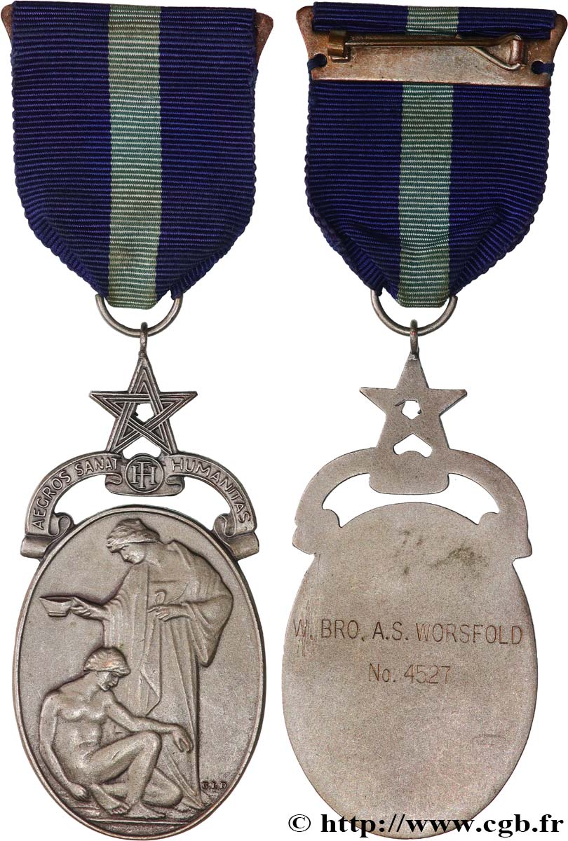 FREEMASONRY Médaille, Aegros Sanat Humanitas AU