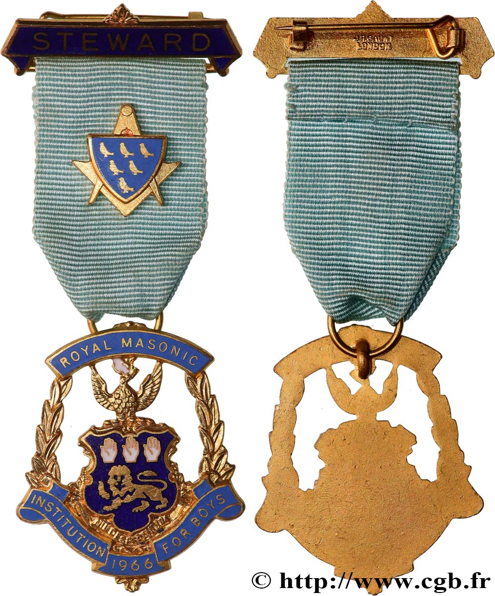 FRANC - MAÇONNERIE Médaille, Steward, Royal Masonic SUP