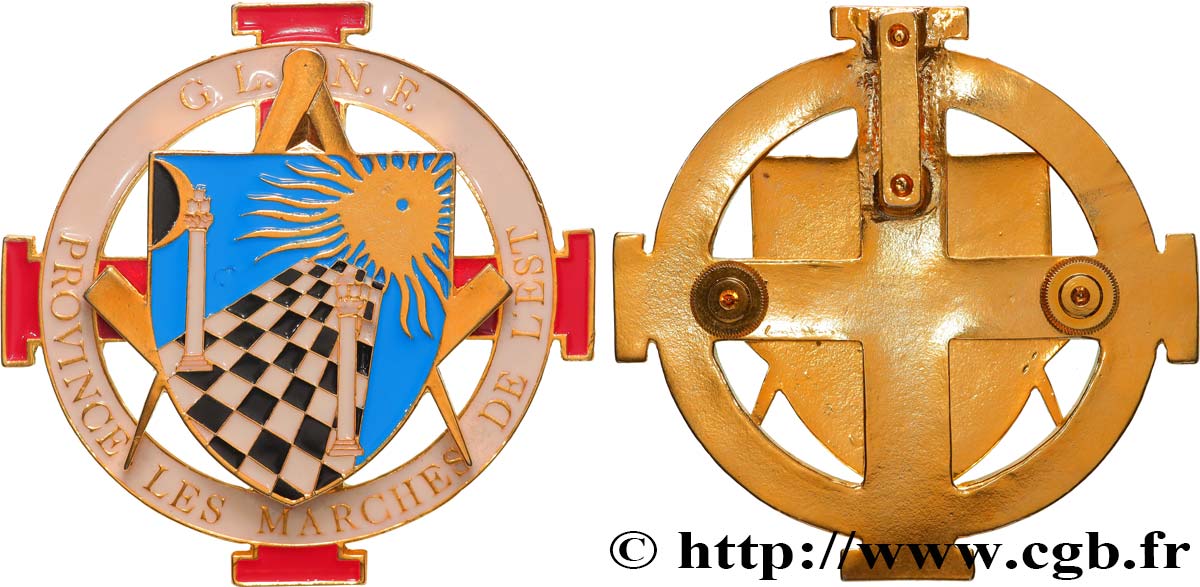 FREEMASONRY Insigne, G. L. N. F., Province les Marches de l’Est AU