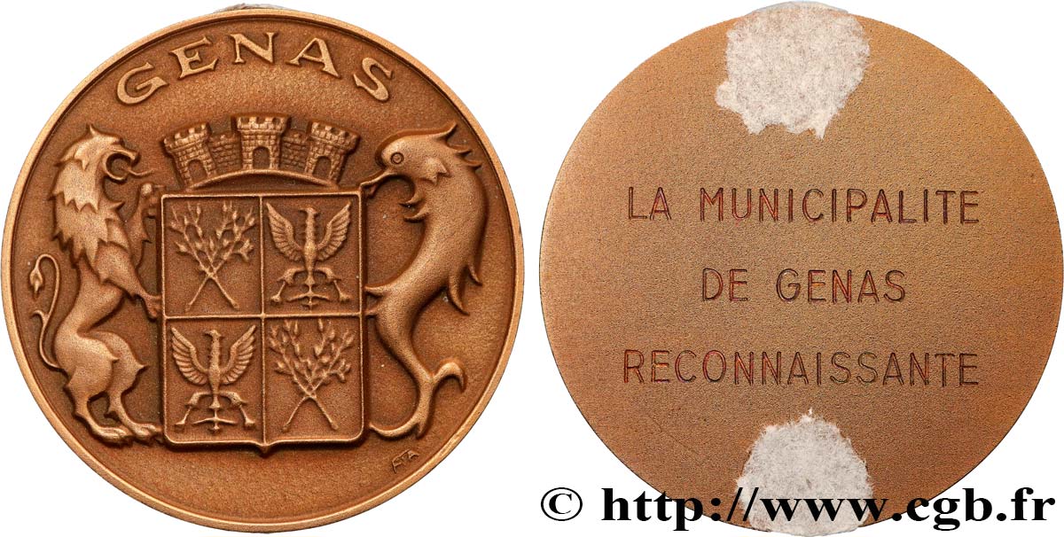 QUINTA REPUBLICA FRANCESA Médaille, Reconnaissance de la municipalité EBC/MBC+