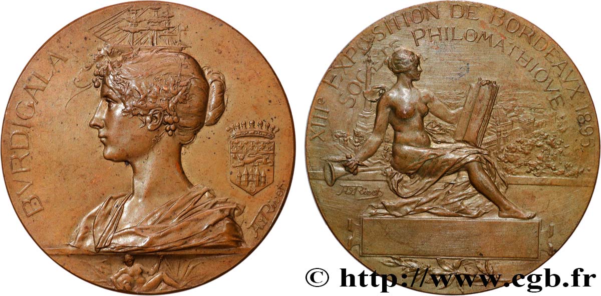 TERZA REPUBBLICA FRANCESE Médaille, Burdigala, 13e exposition, Société de philomathique q.SPL