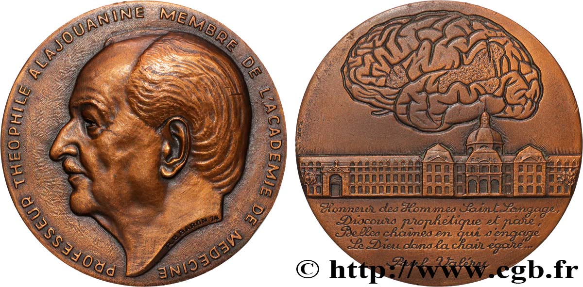 MÉDECINE - SOCIÉTÉS MÉDICALES Médaille, Professeur Théophile Alajouanine MBC+