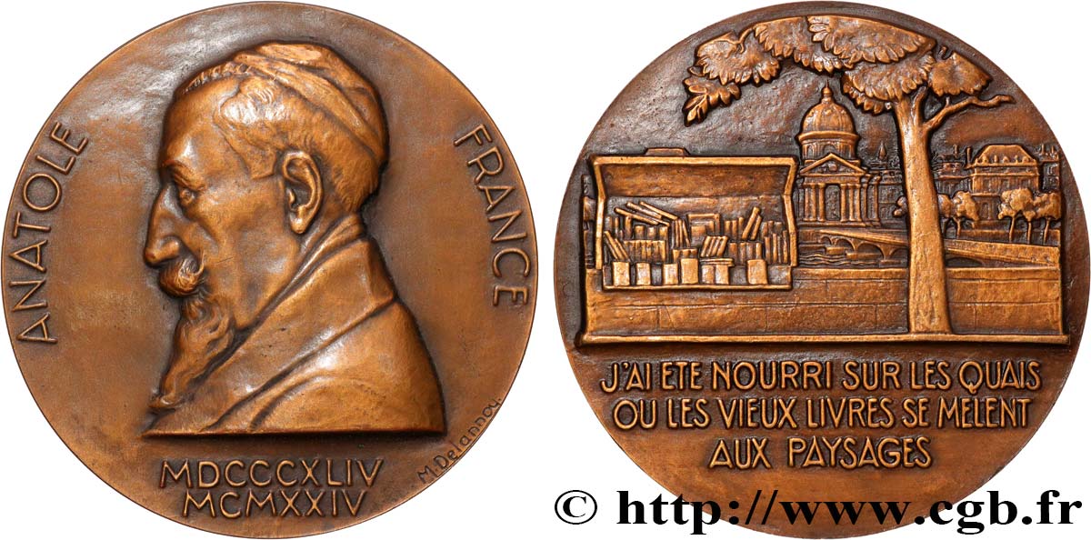LITERATURE : WRITERS - POETS Médaille, Anatole France VZ