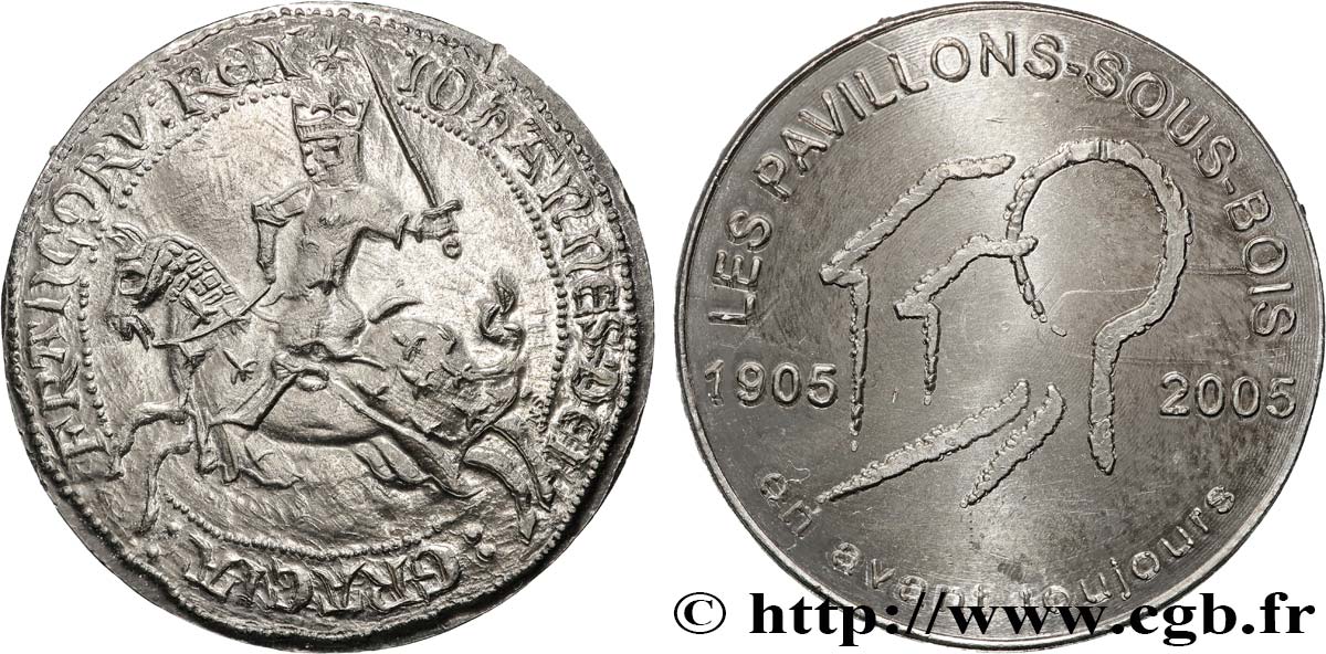 QUINTA REPUBBLICA FRANCESE Médaille, Franc à cheval, 100 ans, Les Pavillons-sous-Bois SPL