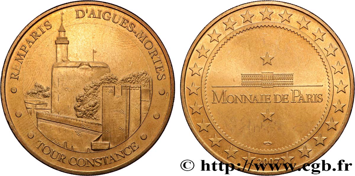 MONUMENTS ET HISTOIRE Médaille touristique, Remparts d’Aigues-Mortes, Tour Constance TTB+