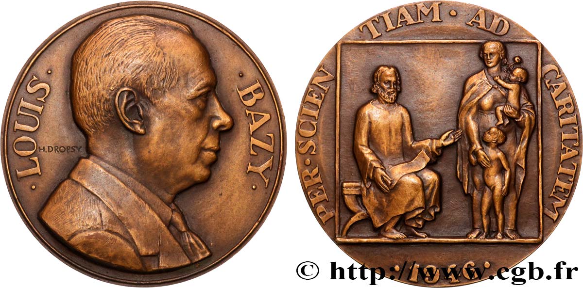GOUVERNEMENT PROVISOIRE DE LA RÉPUBLIQUE FRANÇAISE Médaille, Louis Bazy SUP