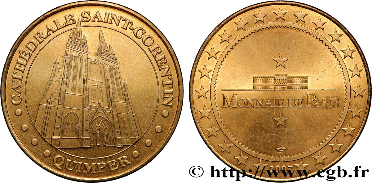 TOURISTIC MEDALS Médaille touristique, Cathédrale Saint-Corentin, Quimper AU