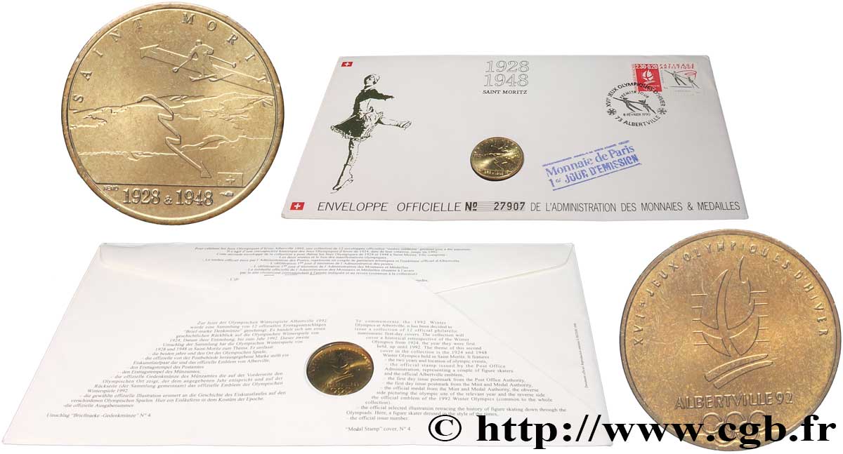 SPORTS Enveloppe “Timbre médaille” n°4 FDC