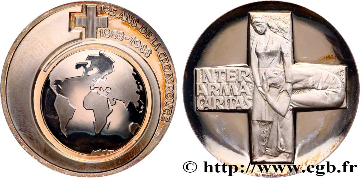 MÉDECINE - SOCIÉTÉS MÉDICALES - MÉDECINS Médaille, 125 ans de la croix rouge française AU