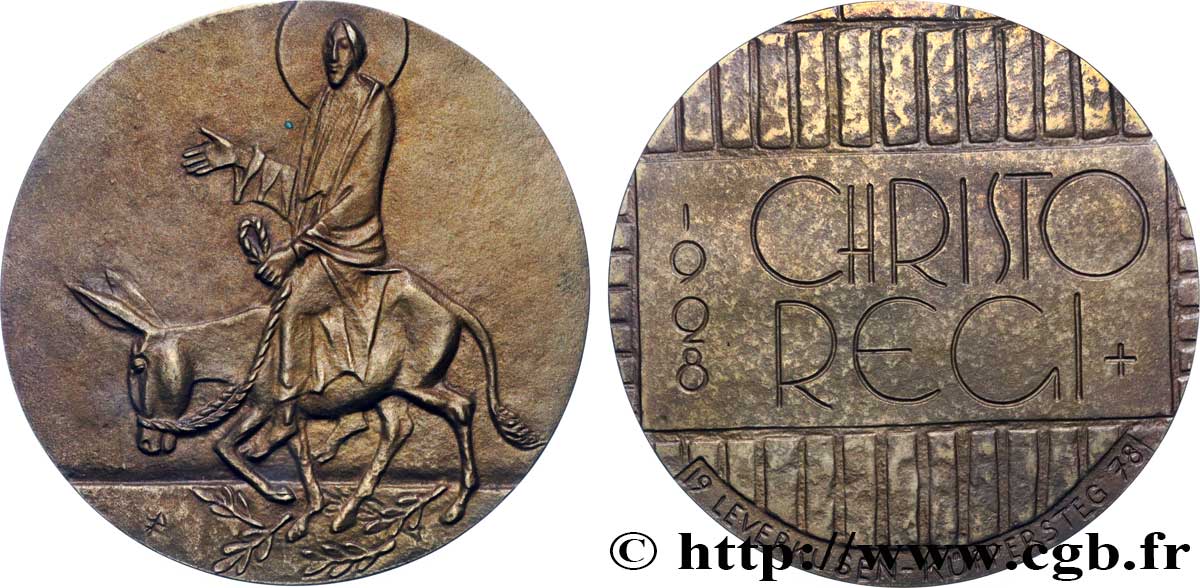 MÉDAILLES RELIGIEUSES Médaille, Fête des Rameaux AU