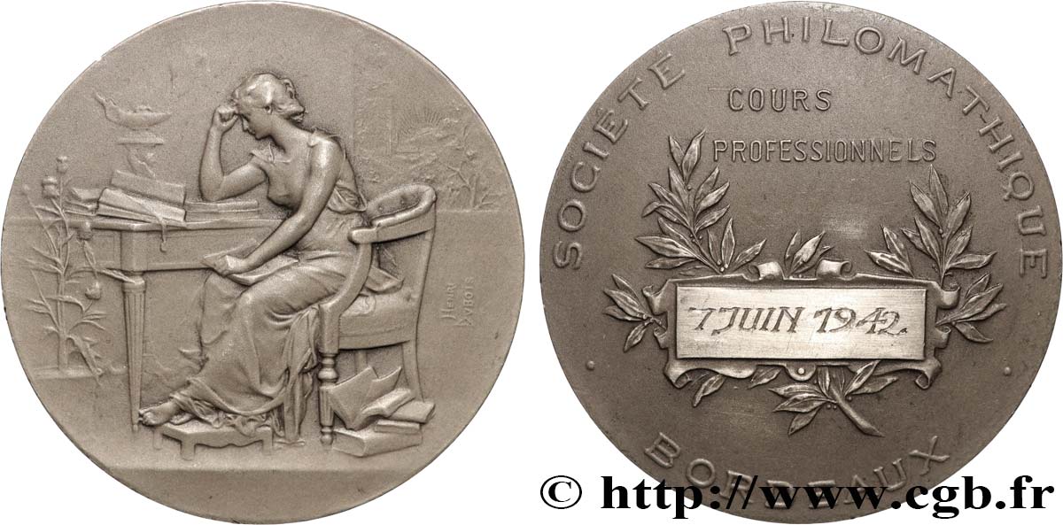 ETAT FRANÇAIS Médaille, Cercle philomathique, Cours professionnels EBC