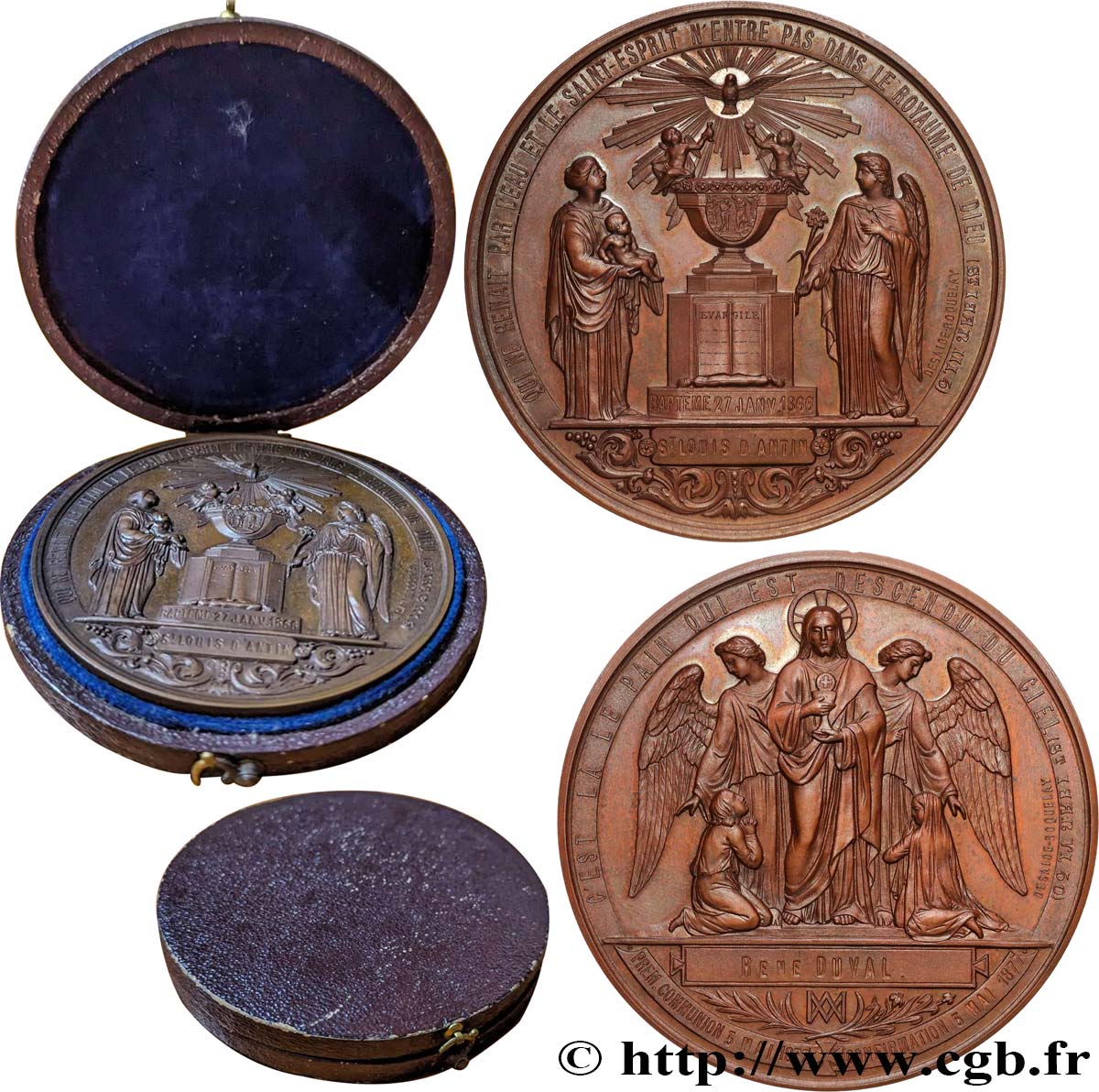 DRITTE FRANZOSISCHE REPUBLIK Médaille de baptême, communion et confirmation VZ