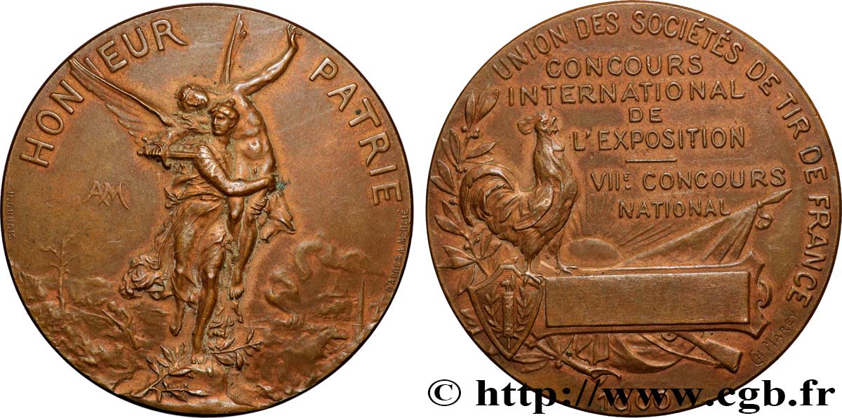 SHOOTING AND ARQUEBUSE Médaille Honneur-Patrie, Union des sociétés de Tir de France XF
