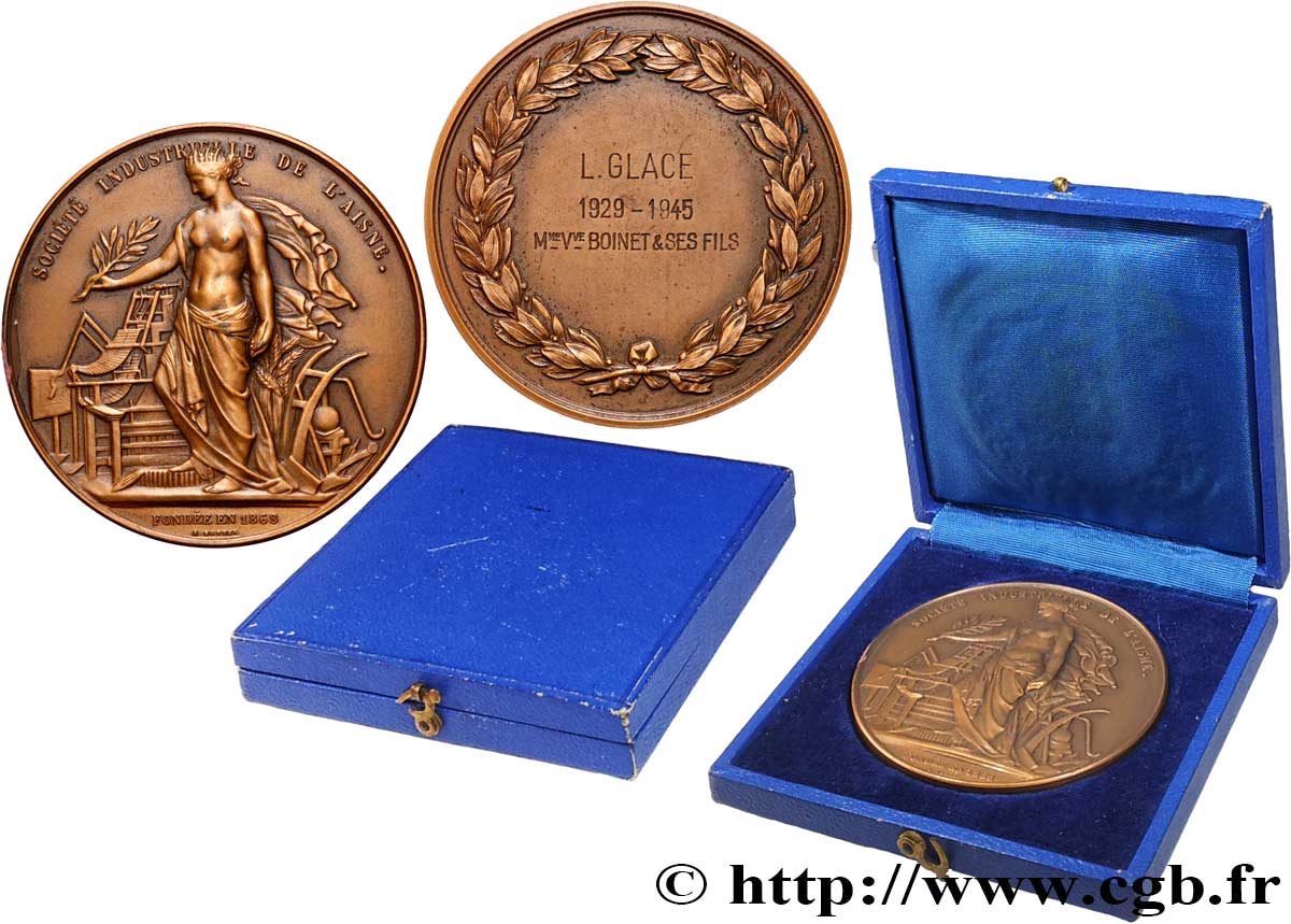 PROVISORY GOVERNEMENT OF THE FRENCH REPUBLIC Médaille, Société industrielle de St Quentin et de l’Aisne fVZ