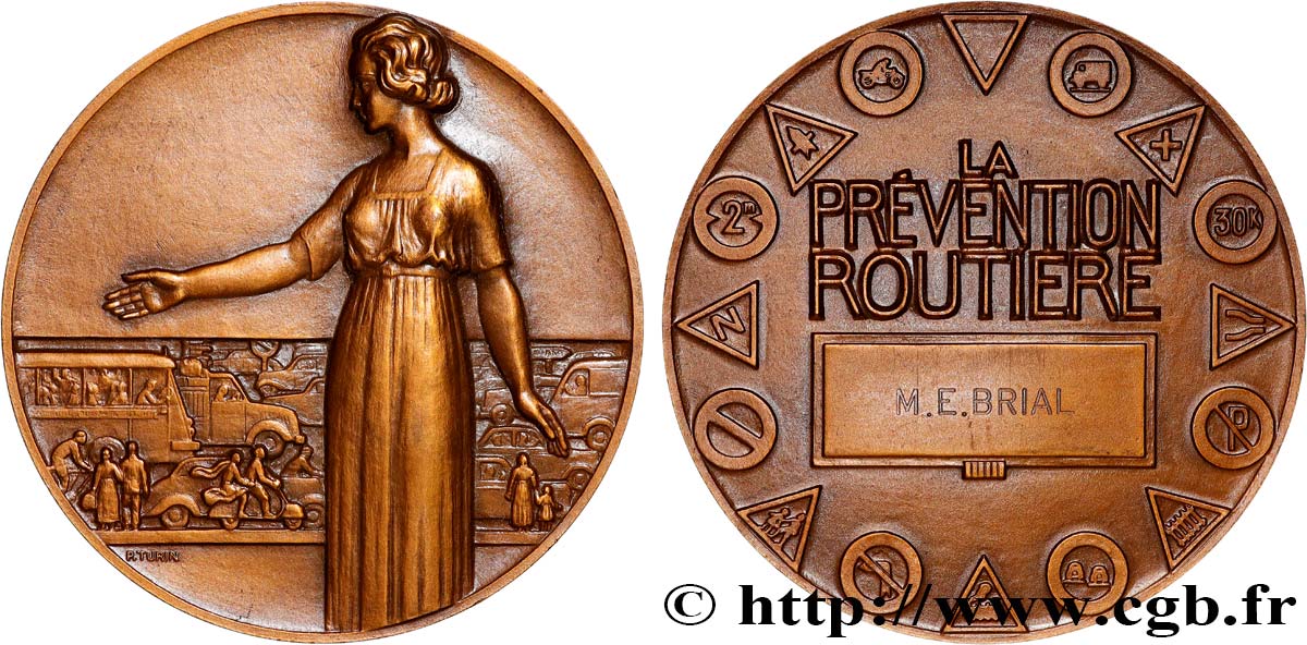 V REPUBLIC Médaille, La prévention routière AU