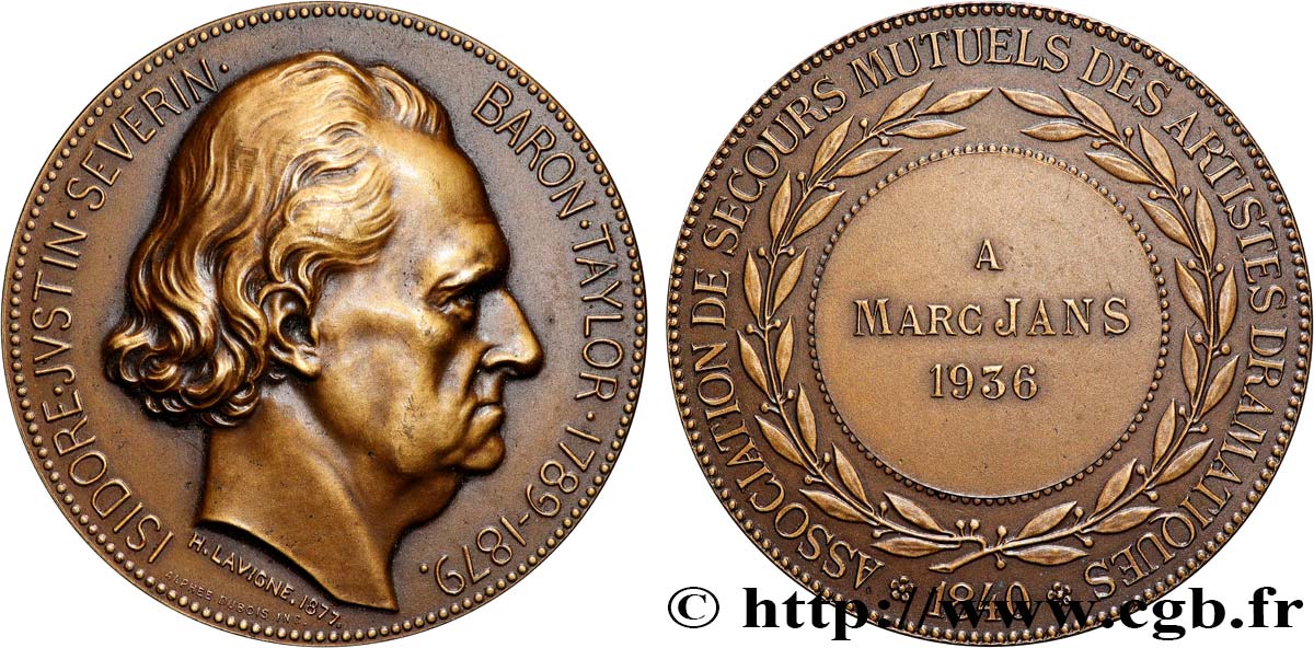 TERZA REPUBBLICA FRANCESE Médaille, Association de secours mutuels des artistes dramatiques q.SPL