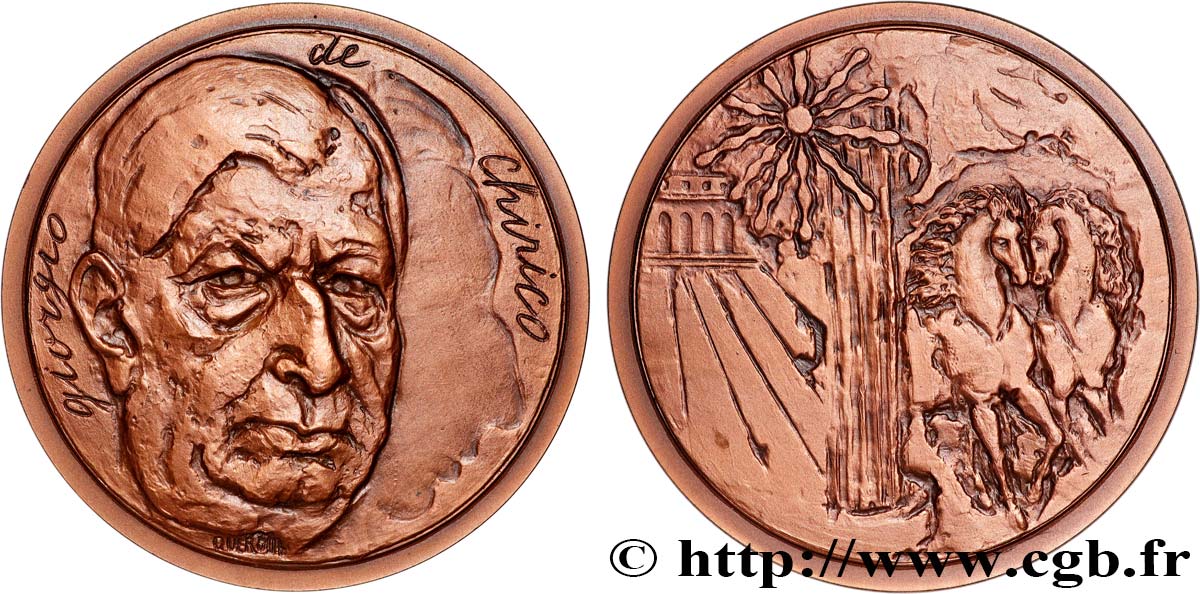 ARTISTES : GRAVEURS, PEINTRES, SCULPTEURS Médaille, Giorgio De Chirico, n°1 SUP