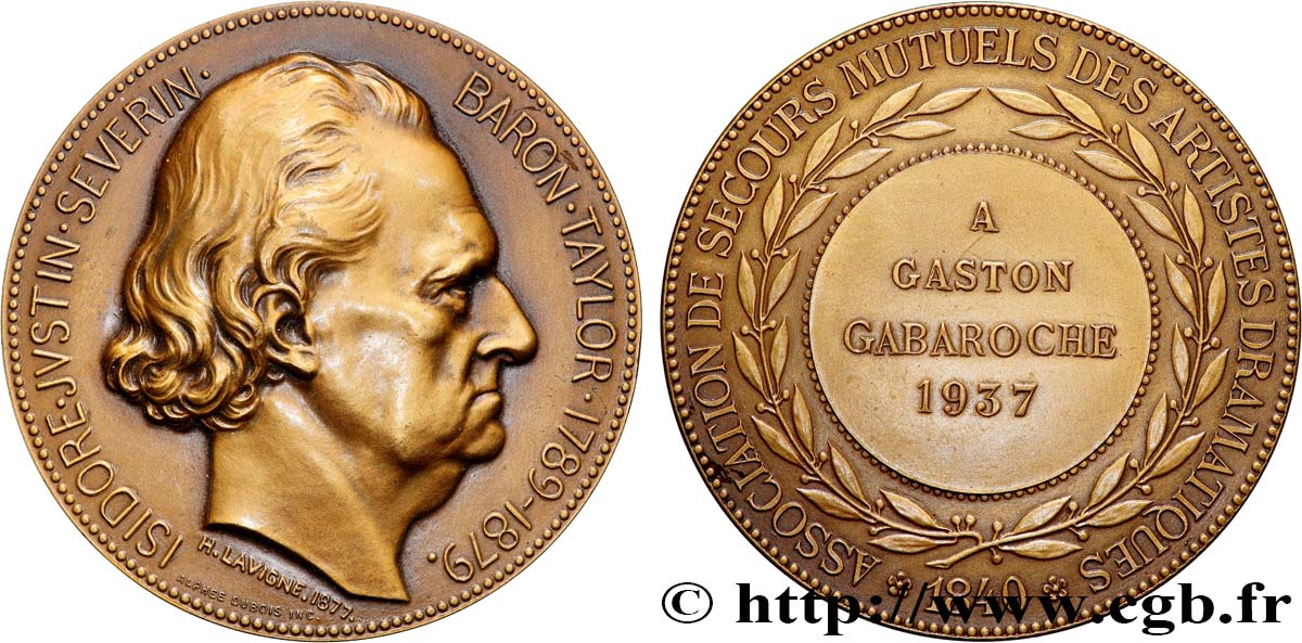III REPUBLIC Médaille, Association de secours mutuels des artistes dramatiques AU