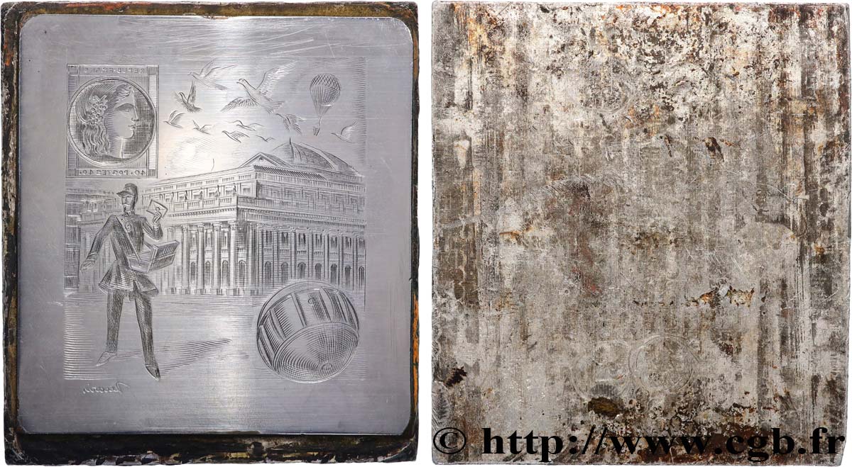 CINQUIÈME RÉPUBLIQUE Plaque, Gravure d’Albert Decaris SUP/TTB