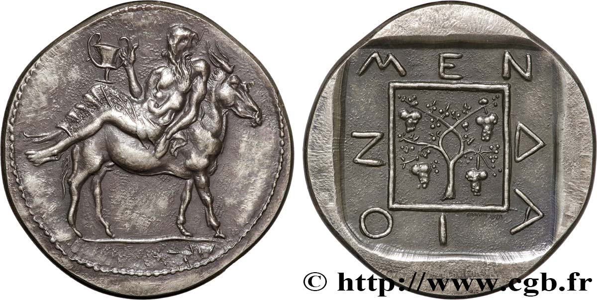 MACEDONIA - MENDE Médaille, Reproduction du Tétradrachme de Mendé, n°211 AU