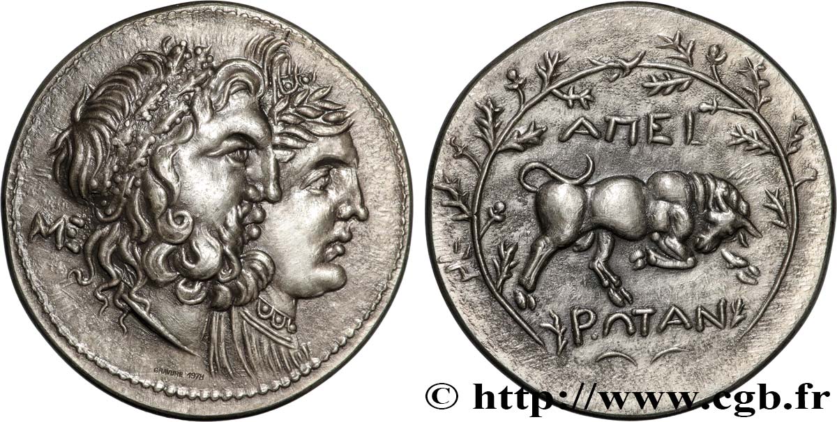 EPIRO - LIGA EPIROTICA Médaille, Reproduction d’un didrachme d’Epirote EBC