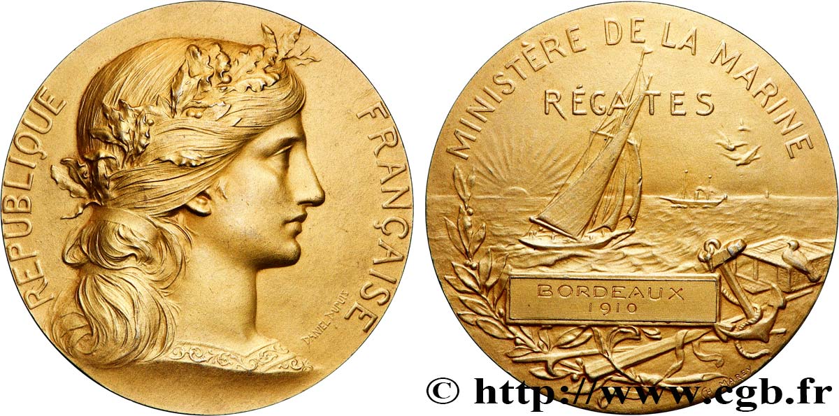 TERCERA REPUBLICA FRANCESA Médaille, Régates EBC