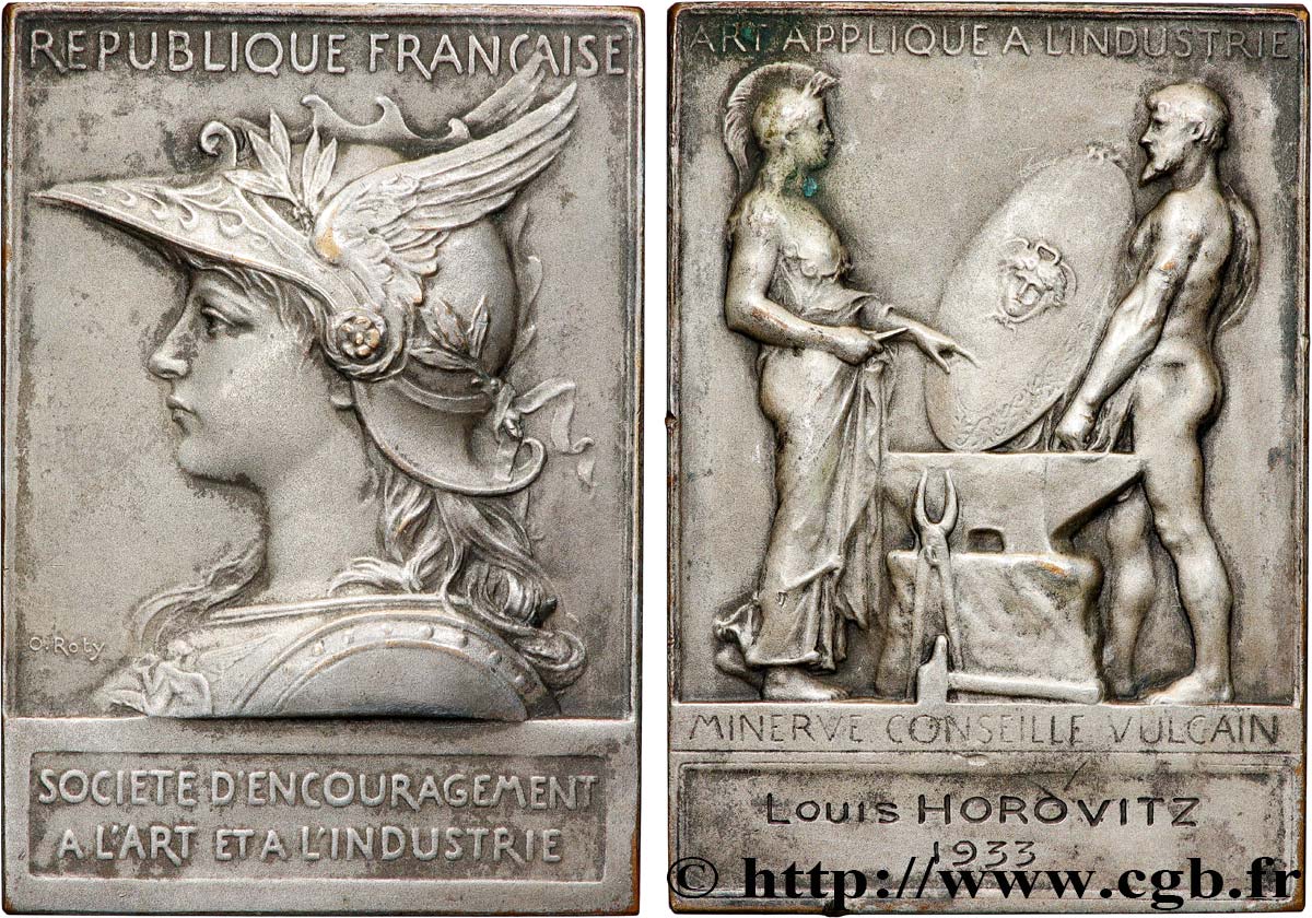 III REPUBLIC Plaque, Société d’encouragement à l’art et à l’industrie XF