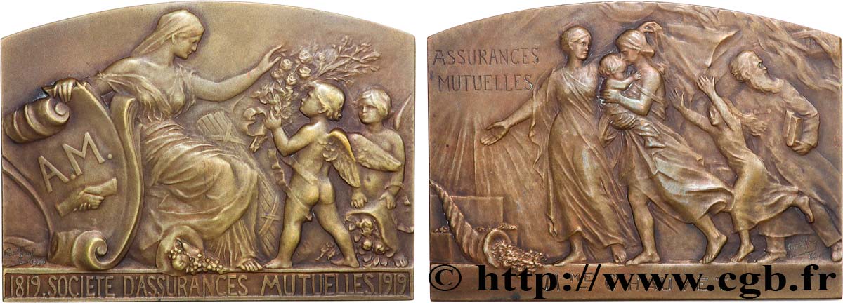 DRITTE FRANZOSISCHE REPUBLIK Médaille, Société d’assurances mutuelles VZ