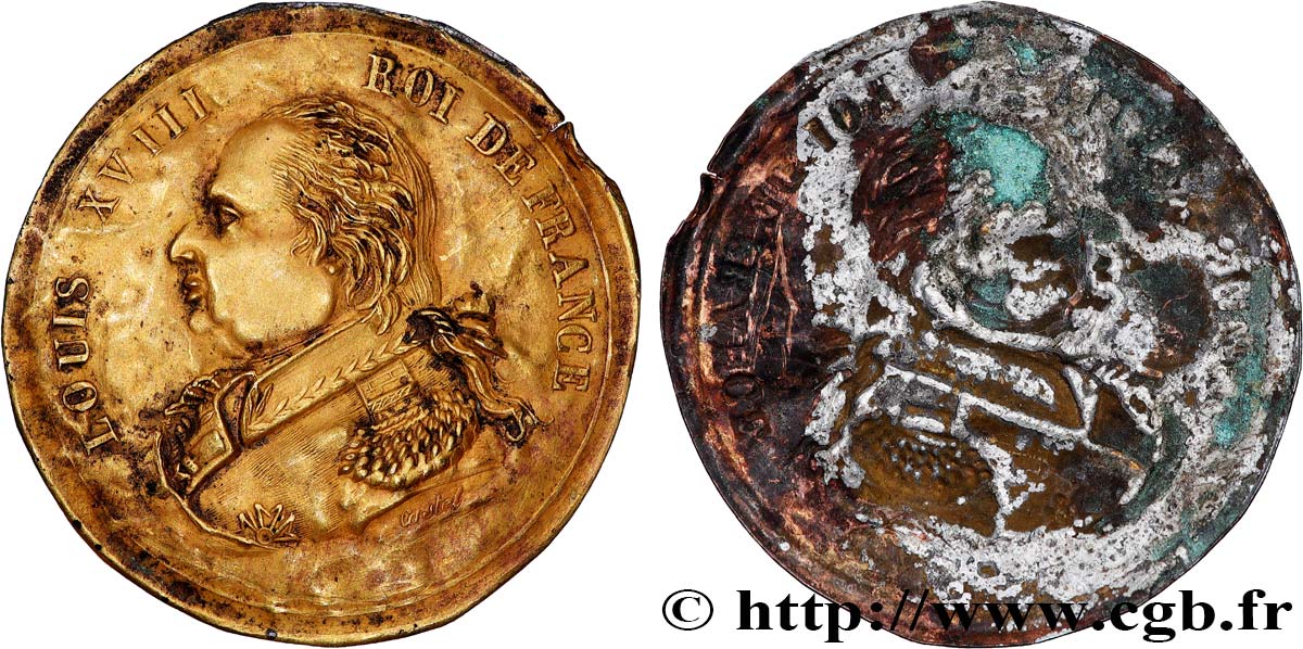 LUDWIG XVIII Médaille, Louis XVIII, tirage uniface fSS