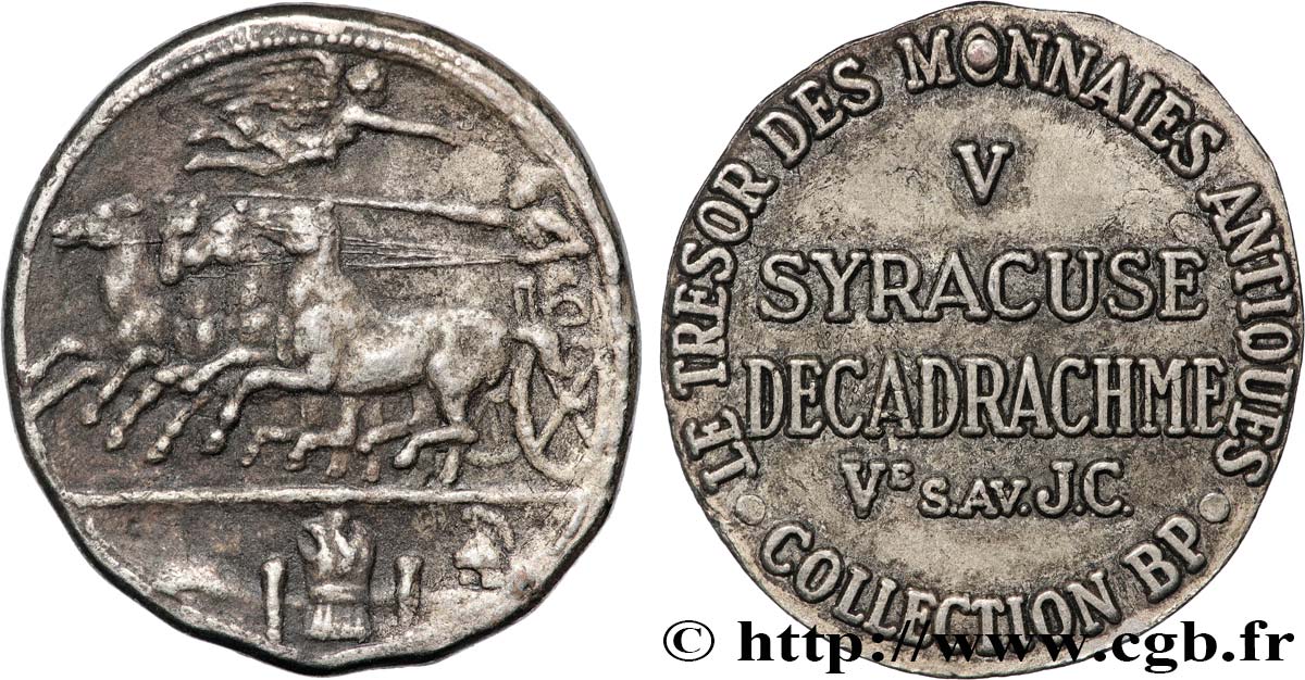 BP jetons and tokens Médaille, sYRACUSE - DECADRACHME - n°V AU