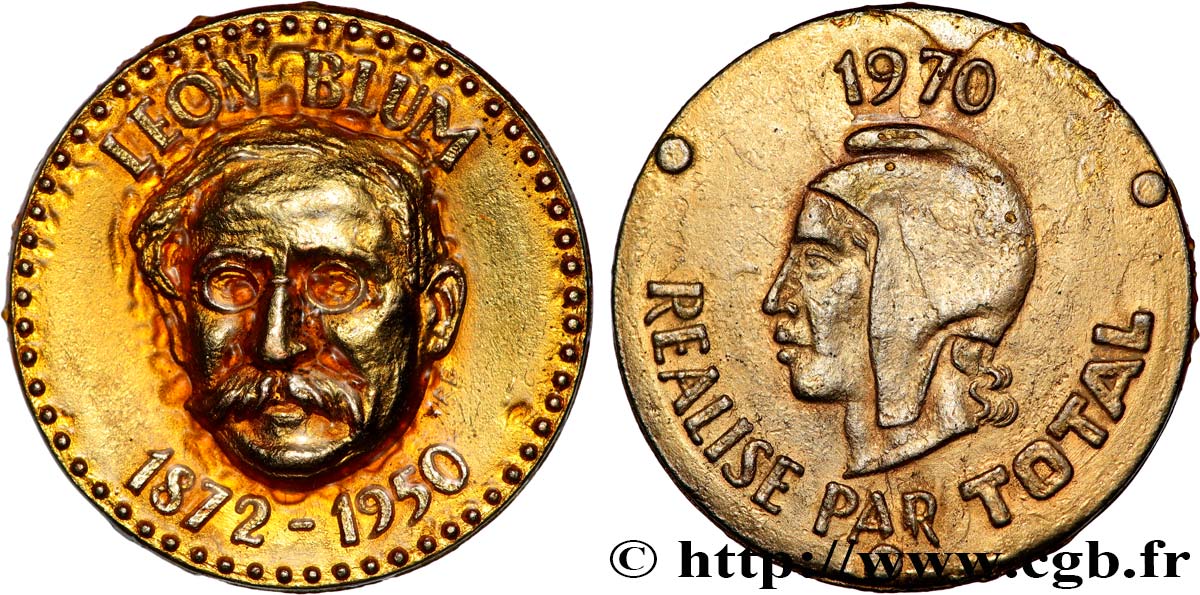 CINQUIÈME RÉPUBLIQUE Médaille, Léon Blum TTB+