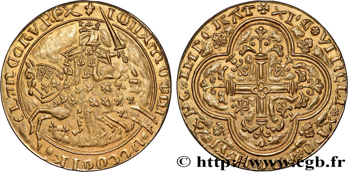 JOHANN II  THE GOOD  Médaille, Franc à cheval VZ