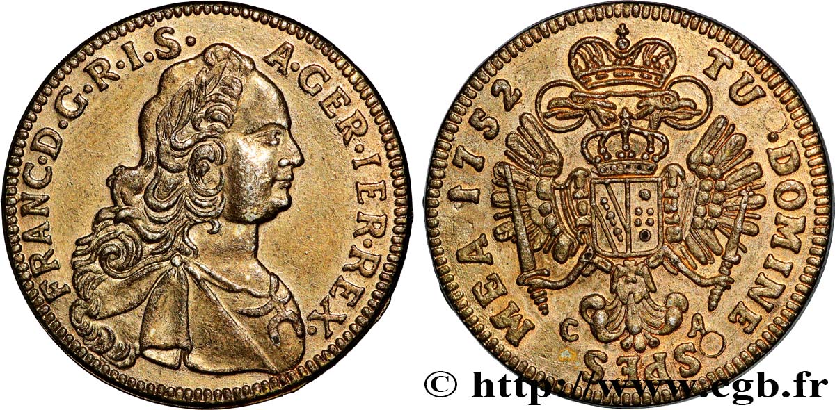 AUTRICHE - TYROL - FRANÇOIS Ier DE LORRAINE Médaille, Ducat d’or TTB+