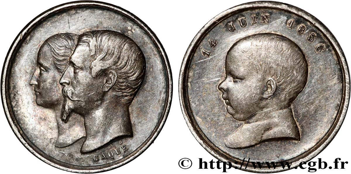 SECOND EMPIRE Médaillette, Baptême du prince impérial TTB+