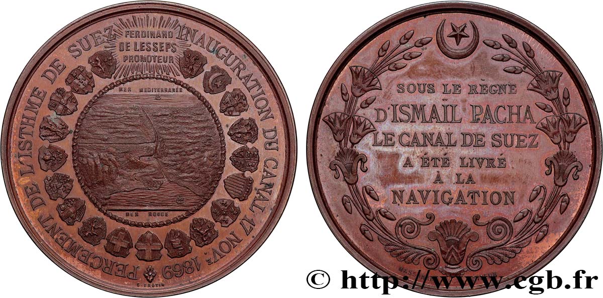 EGYPT - SUEZ CANAL Médaille, Inauguration du canal de Suez AU