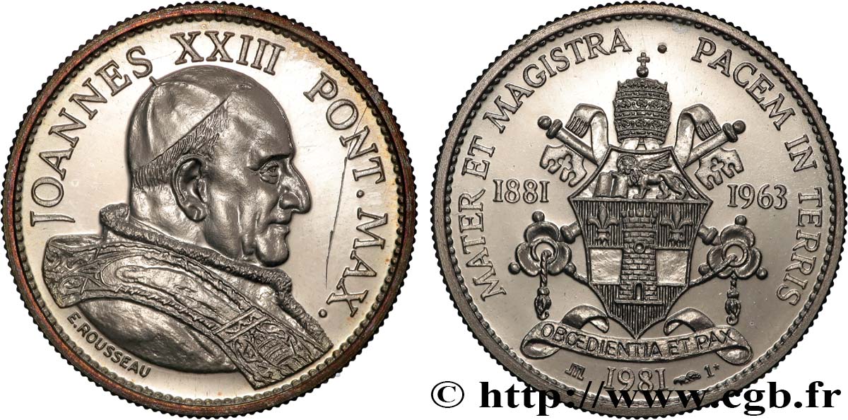 ITALIE - ÉTATS DU PAPE - JEAN XXIII (Angelo Guiseppe Roncalli) Médaille, Jean XXIII SUP